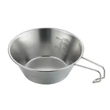 Camping Pot - Titanium Sierra Cup - Stainless Steel Bowl - Camping Bowl Drop-proof Safe Backpacking Travelling Trekking Cooking