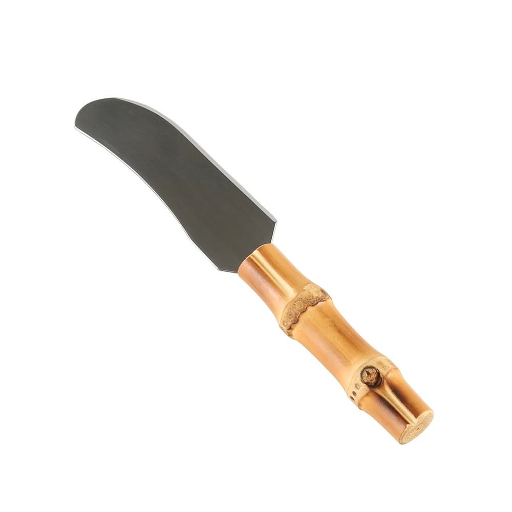 Baking Tool Stainless Steel Wood Bamboo Root Handle Toast Pizza Dessert Cake Bread Mini Small Cream Cheese Butter Spreader Knife