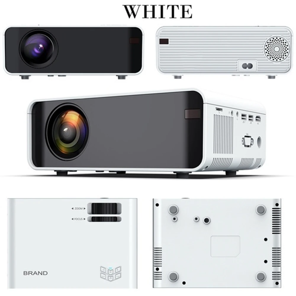 white WIFI UNIC W80 светодиодный Full HD 1080P лм проектор wifi HDMI USB Bluetooth lcd домашний кинотеатр медиаплеер Android, мультимедийный проектор Синхронизация телефона - Color: white WIFI