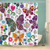 Shower Curtain Set 3D Funny Oil Painting Waterproof Polyester Fabric Bathroom  Door 180X200cm Bath Curtains 5