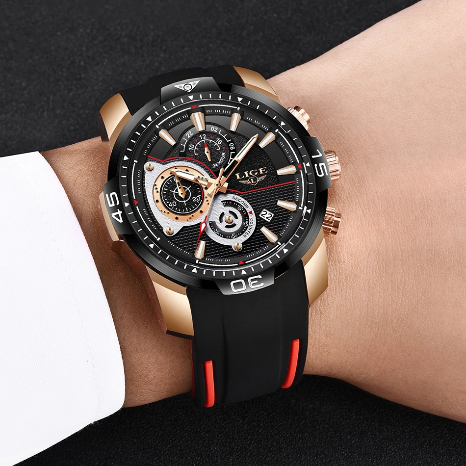 2022 LIGE Men Military Watches Luxury Creative Sport Watch Male Top brand Waterproof Quartz Watches Mens Clock Relogio Masculino