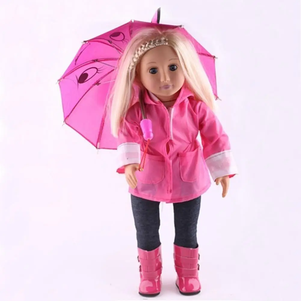 18 дюймов зонтик для американская кукла-девочка игрушка аксессуар мини-зонтик с рисунками милого смайлика узор зонтик многоцветный