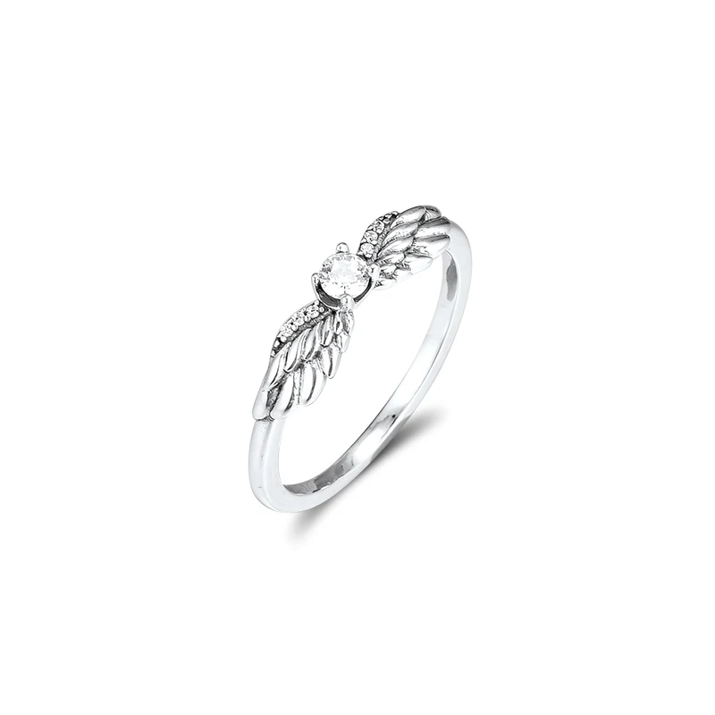 CKK Ring Angel Wing Rings Women Anel Feminino 100% 925 Jewelry Sterling Silver Anillos Mujer Wedding Engagement bagues pour | Украшения и