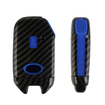 

ABS Carbon Fiber Shell+Silicone Cover Remote Key Holder Fob Case&KeyChain For Kia Sportage R 5Button key
