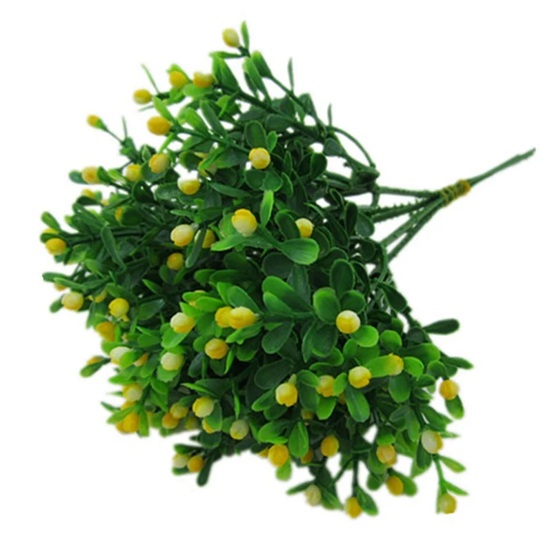Зеленая имитация искусственного цветка Милана маленький букет пластиковые цветы растений для свадьбы домашнего офиса вечерние украшения Искусство