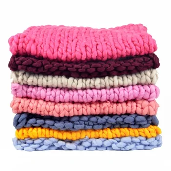 

Blanket DIY Handmade Chenille Wool Yarn Throw Blankets Thick Big Yarn Roving Knitted Warm Throw Sofa Cover Blankets Mats Pad Dec