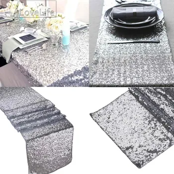 

5PCS Rose gold/Silver/Gold Sequin Table Runner For Wedding/Event/Party/Banquet/Christmas Wedding Table Decoraiton 30x180cm/275cm