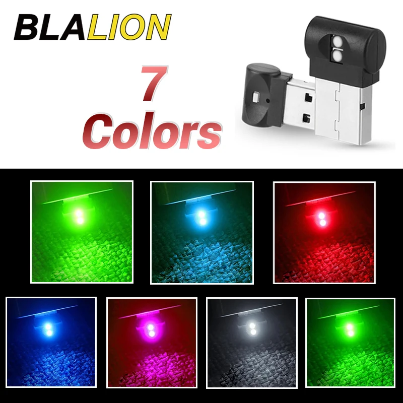 Mini LED Car Atmosphere Light USB Ambient Lamp LED Modeling Lights Button Control Car Interior Decorative Light Auto Accessories