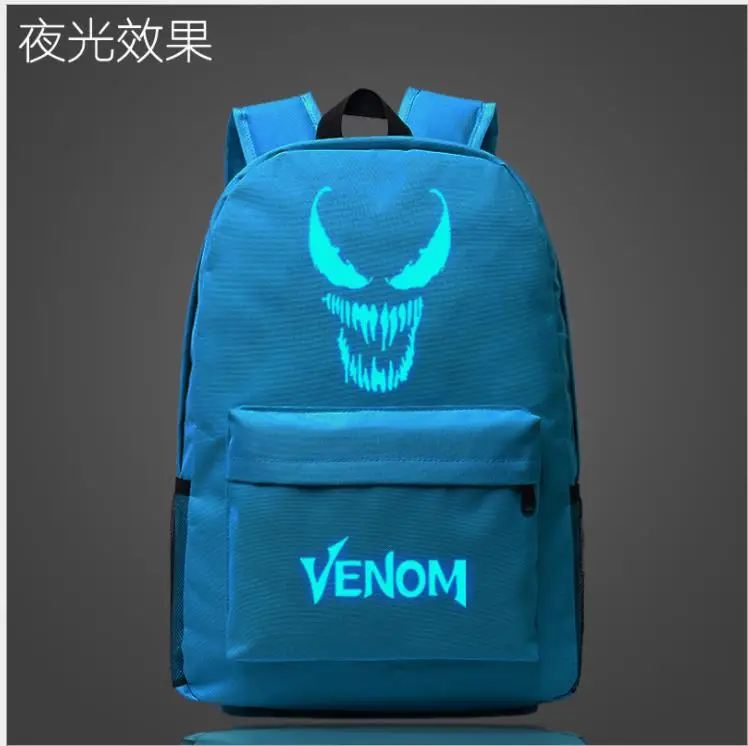 as pictures Высококачественный модный светящийся школьный рюкзак Venom, Вместительная дорожная сумка, рюкзак для мужчин и женщин, сумка для ноутбука, школьные сумки - Цвет: as pictures