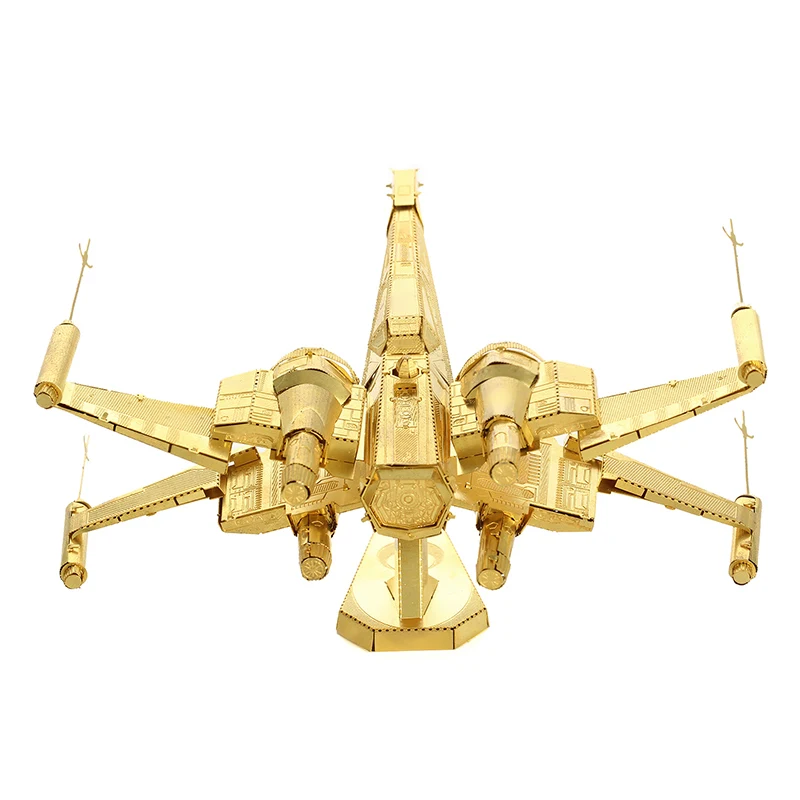 Металлический 3D без клея DIY сборочная модель Podameron X-wing fighter латунная Золотая версия