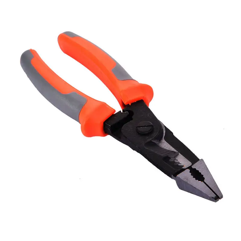 5 In 1 8 inch Rubber Handle Stripping Electrician Plier Hand Tool Burr Repair Portable Wire Stripper Non-Slip Home Use Professio