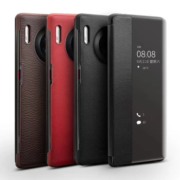 

Original QIALINO Cover For Huawei Mate 30 Pro Luxury Smart View Display Flip Leather Thin and light Back Case Skin