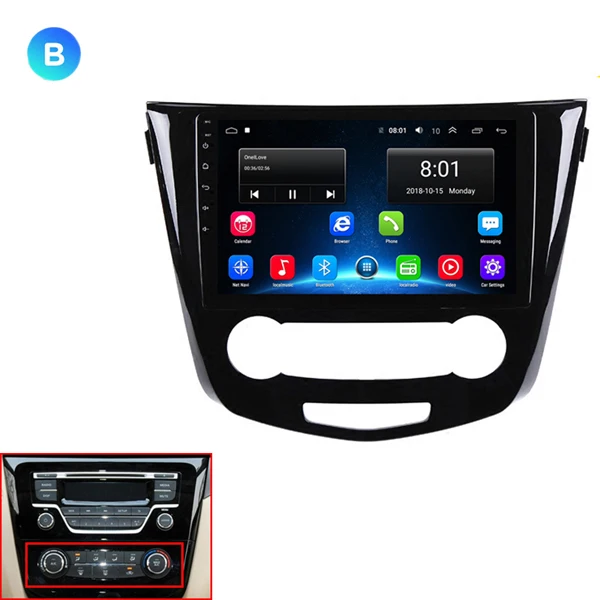 1" 2.5D ips Android 9,1 автомобильный DVD мультимедийный плеер gps для Nissan Qashqai j11/X-Trail- автомобильный Радио DSP 32EQ навигация - Цвет: B