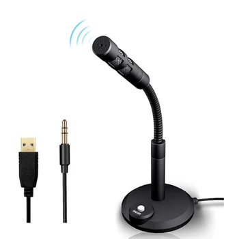 

Pc Microphone Plug and Play 3.5Mm Home Studio Omnidirectional Microphone Suitable for Desktop/Laptop/Computer for Online Teach