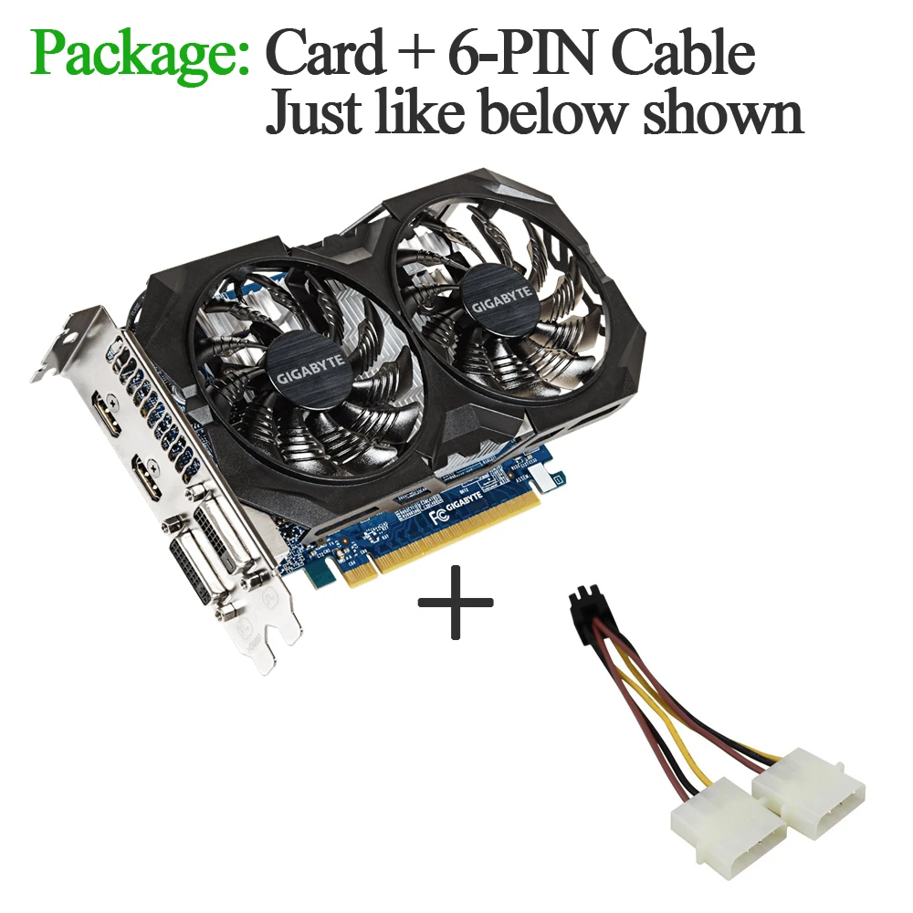 Графическая карта Gigabyte NVIDIA GeForce GTX 750 Ti GV N75TOC2 2GI с графическим процессором 2 ГБ GDDR5
