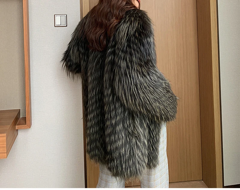 Женское зимнее модное роскошное пальто из меха Красной лисы