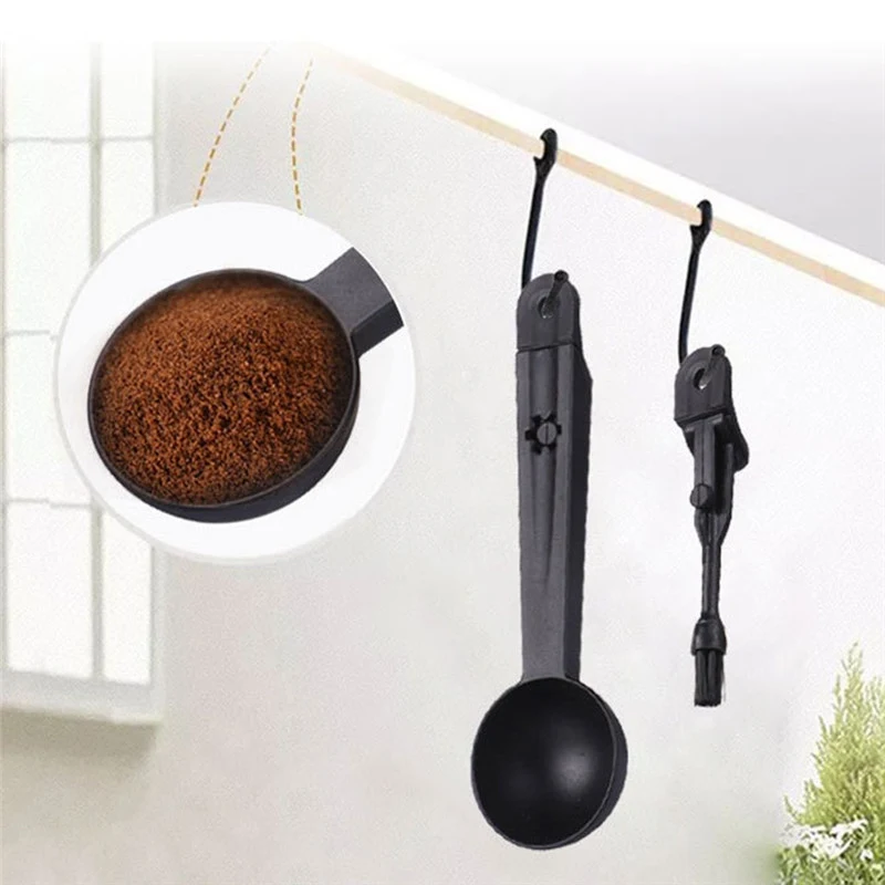 

Camping Coffee Scoop New Creative 2 In 1 Coffee Spoons With Coffee Machine Cleaning Brush Outdoor Spoon