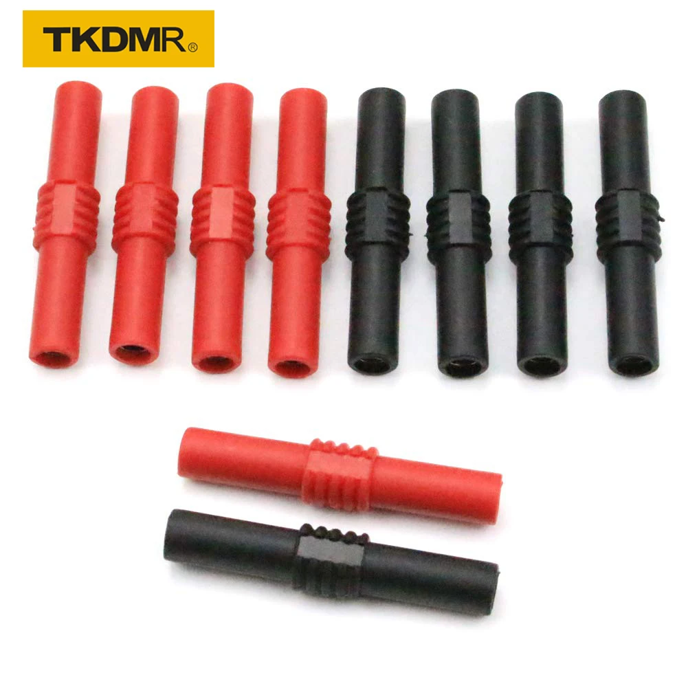 

TKDMR 10Pcs Insulated 4mm Banana Jack Female to Female Banana Socket Connectors Coupler for 4MM Banana Plug Extension Adapters