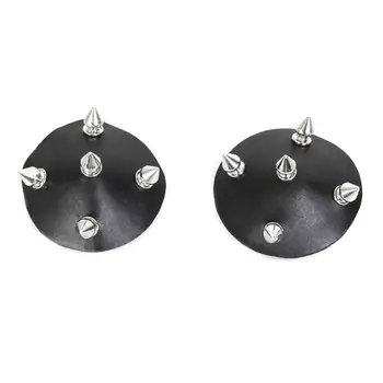 

Punk Style Black Imitation Leather Nipple Cover Reusable Breast Sticker