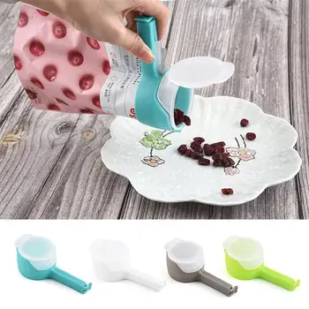 

2pcs Food Bag Clips With Spout Food Sealing Clip With Discharge Nozzle Moisture Sealing Clamp For Kitchen
