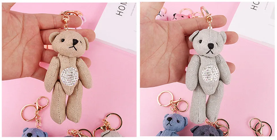 Мультфильм кукла милый хлопок Конопляный медведь плюшевые игрушки кукла брелок подарок кулон животные игрушка «Природа» брелок для женщин сумка игрушка