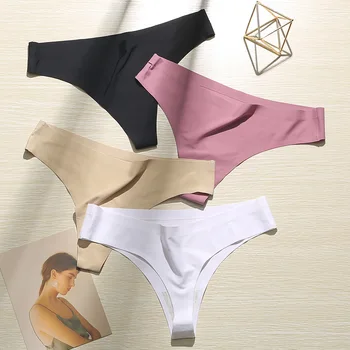 

Wholesale T-Back Incognito Solid Women's Panties Lower Waist Level Sexy Solid Color Breathable Women's Panties