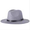 Belt Solid Color Women Red Felt Hat Autumn Winter Fashion Simple Tide Korean Version Jazz Hat Adult Cap 6