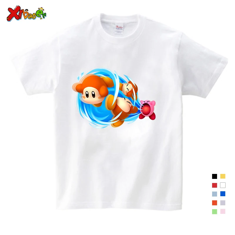 Hoodies Sweatshirts Girl Game Kids Hoodies Kirby Star Allies Characters Children Autumn and Winter Tops Pink Sweatshirts 5T - Цвет: T-shirt