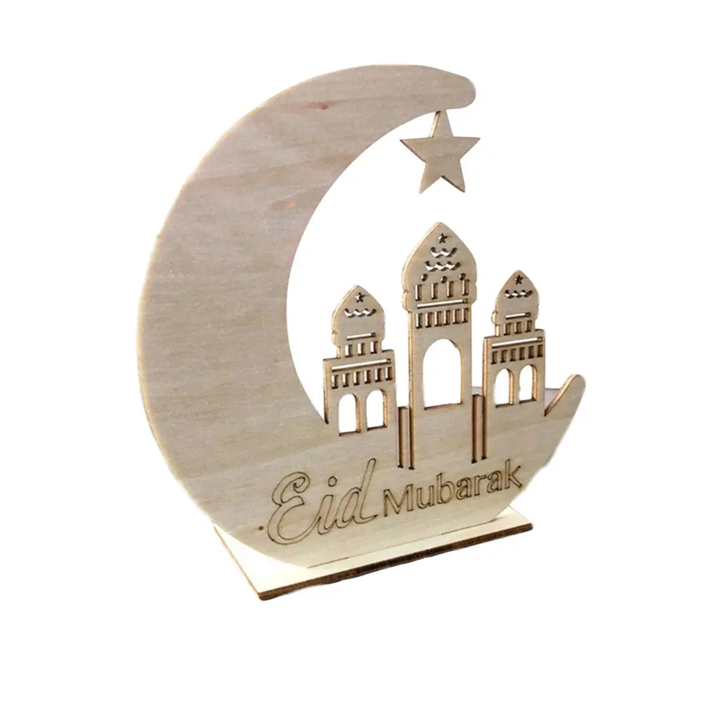 Деревянные Diy Мусульманский Исламский дворец Led ИД Мубарак Eidmubarak украшения подарок украшения светодиодные деревянные украшения