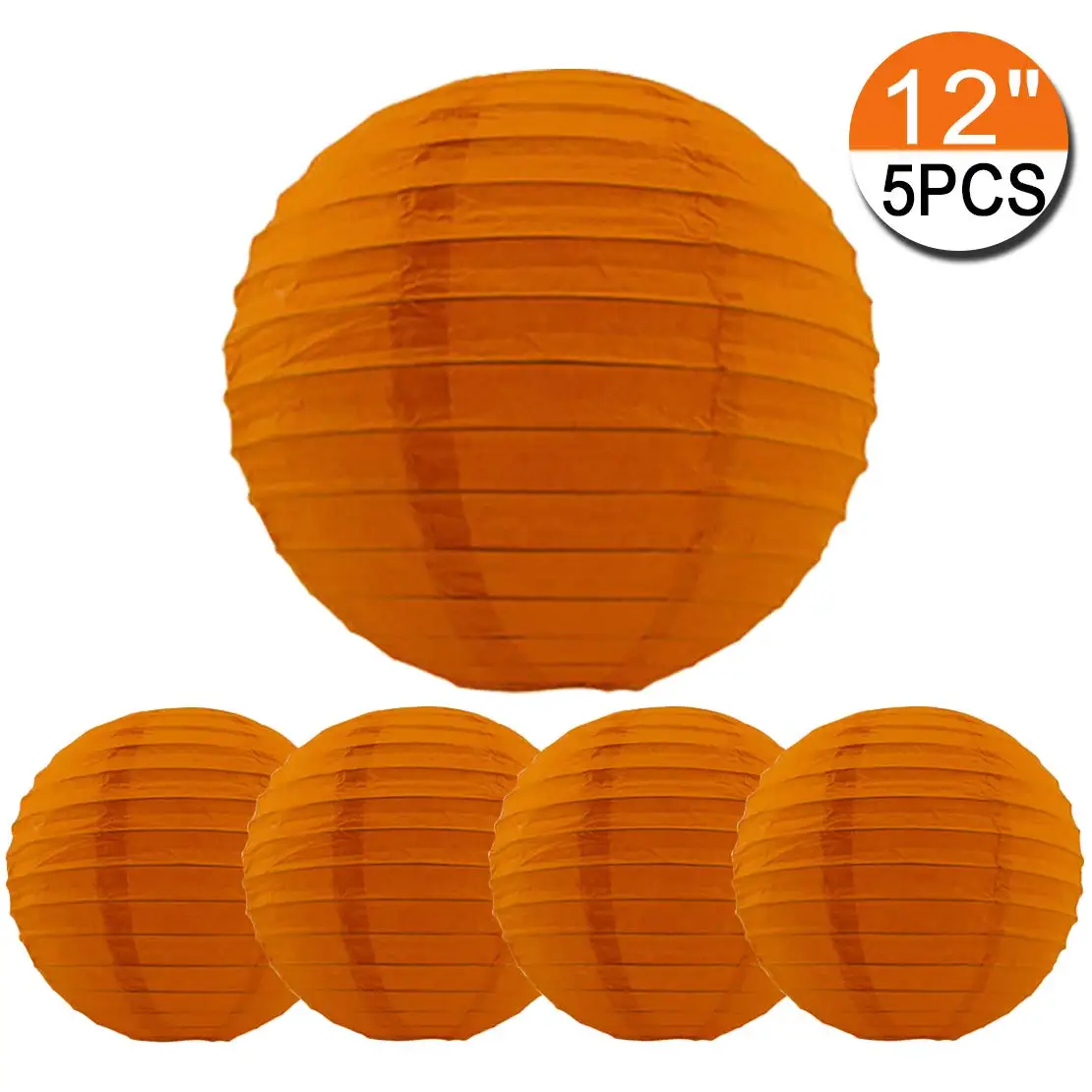 orange METABLE 5 шт. 12 дюймов БЕЛАЯ висячая круглая Бумага Фонари Китайский шар украшения-фонарики для дня рождения невесты для свадьбы или «нулевого дня рождения» - Цвет: orange