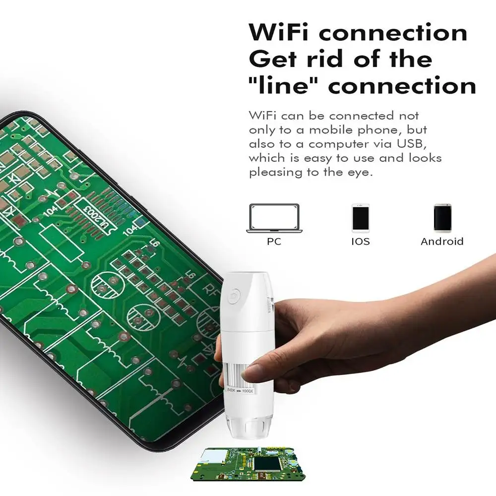  Microscopio Digital 1000x WiFi inskam316 portátil HD 1080P USB microscopio cámara con soporte de tu