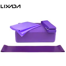 Lixada 4 шт. Оборудование Для Йоги Набор йоги Блоки тянущийся ремень Моток эластичной ленты браслет для упражнений модный набор для фитнеса