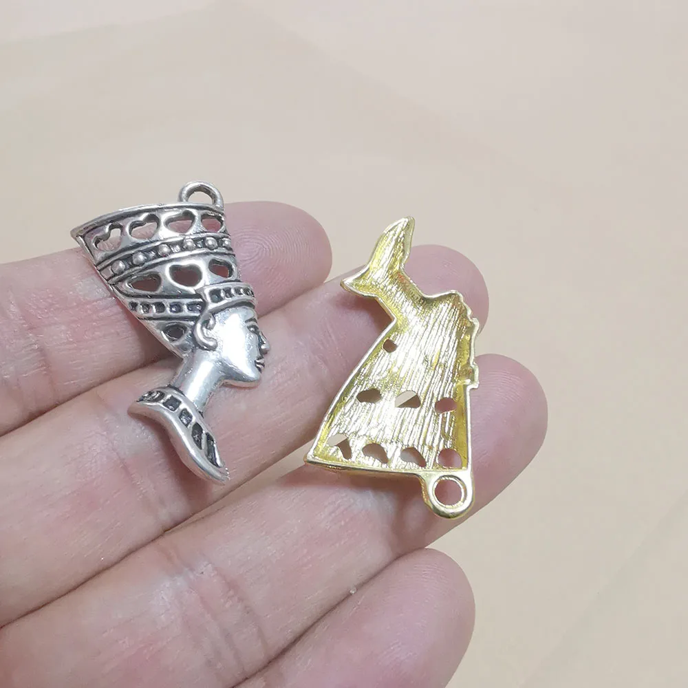 Винтажные золотые подвески в виде египетской королевы Египта Nefertiti 6 шт./лот