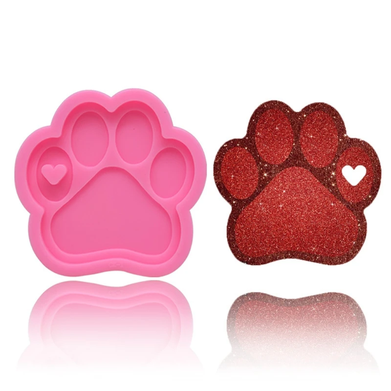 Crystal Epoxy Resin Mold Bear Paw Keychain Casting Silicone Mould DIY Crafts Jewelry Pendant Making Tools DropShip diy crystal epoxy mould pedometer mould pendant silicone ornament mold dropship