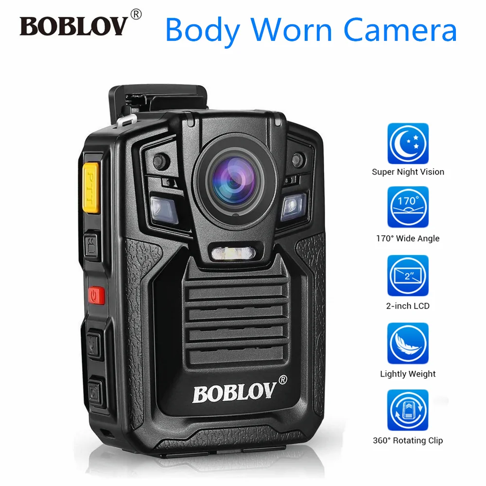 Нательная камера BOBLOV HD66-02 1290P полицейская 32 ГБ/64 ГБ ИК-камера безопасности с