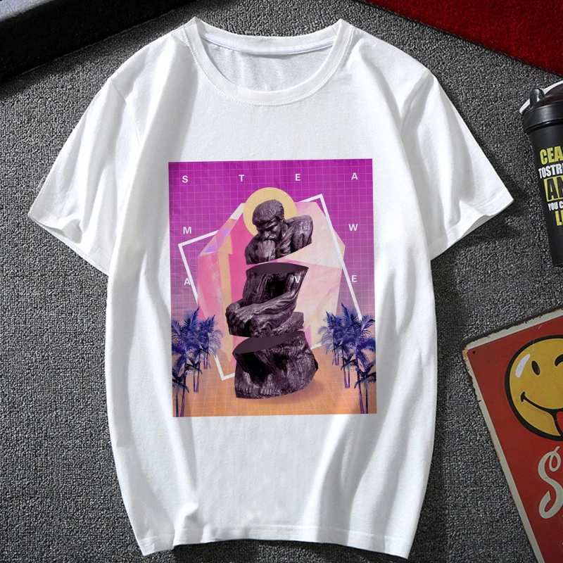 4339 Новинка, розовая Женская одежда, эстетика vaporwave Art, Harajuku, винтажная мода, уличная одежда, спортивный костюм, индивидуальная женская футболка - Цвет: 4339