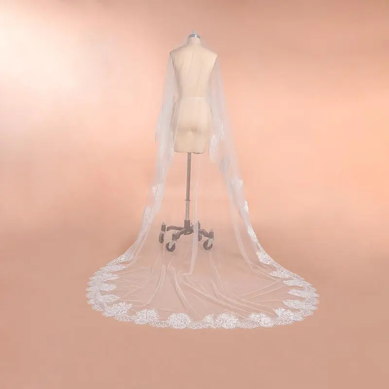 New Arrival 2m 3m 4m Cathedral Wedding Veils Long Bridal Veil 2019 One Layer White Ivory Lace Bride Veils Wedding Accessories New Arrival 2m 3m 4m Cathedral Wedding Veils Long Bridal Veil 2019 One Layer White Ivory Lace Bride Veils Wedding Accessories