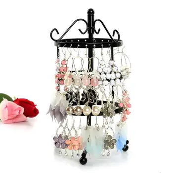 

3 Tiers 72 Holes Round Earrings Display Rack Metal Rotating Jewelry Stand Holder jewelry display/joyeros organizador de joyas ho