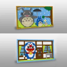 Идея японского аниме мультфильм игры изображения нанокирпичи Фреска микро алмазный строительный блок doraemon Тоторо фоторамка игрушки для подарков