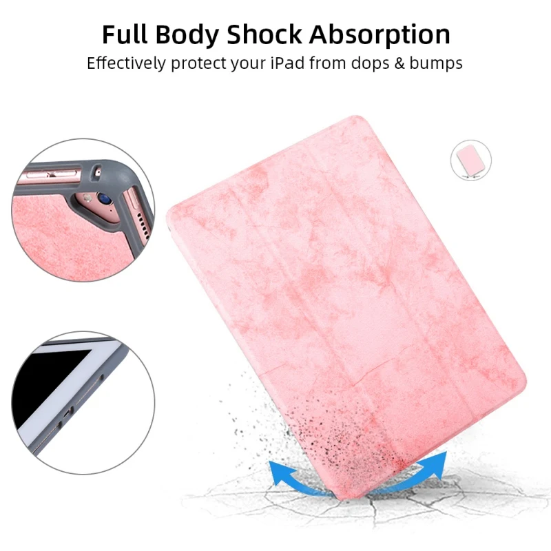 New Shockproof Leather Smart Cover Case Specifically Designed for iPad 10.2inch With Built-in Pencil Holder- Auto Wake/Sleep