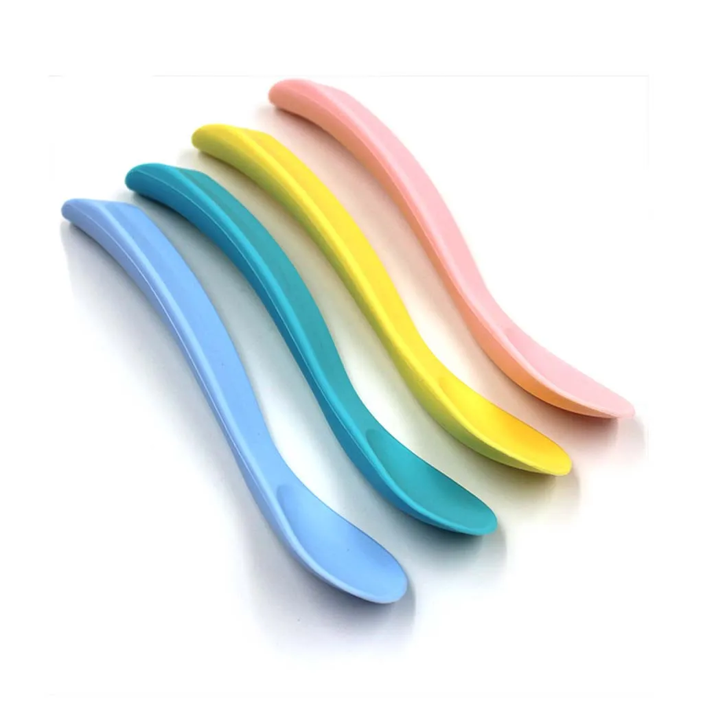 Baby Spoons Infant Feeding Dishes Tableware for Children Flatware Cutlery Colorful Spoon Kids Safety Silicone Kitchen | Дом и сад