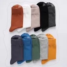 High Quality Men's Socks Cotton Cozy Breathable Simple Autumn Winter Socks Men Solid Color Letter Leisure Cotton Socks Male