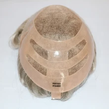 Парик для мужчин, накладные волосы, заменяющие мужские Т-системы, натуральные человеческие волосы Remy, волнистые, 6 дюймов, моно+ ПУ кожа, основа(дышащая и прочная