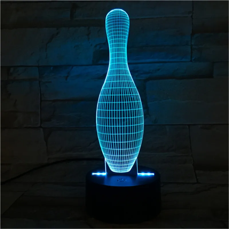 Шар для боулинга 3D светодиодный ночник RGB 7 цветов изменить акриловый стол свет мальчиков девочек Рождество день рождения игрушки 409