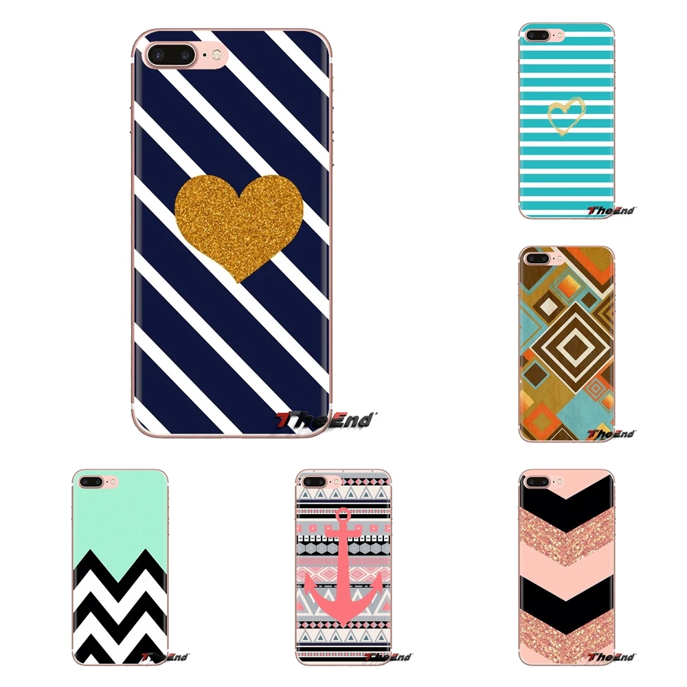 For Samsung Galaxy J1 J2 J3 J4 J5 J6 J7 J8 Plus 2018 Prime 2015 2016 2017 Mobile Phone Case Cover Hot moroccan Mint gold stripes |