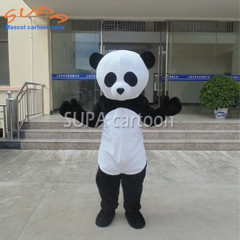 

Lovely white black walk around animal cartoon panda bear mascot costume popular cosplay suits for street party