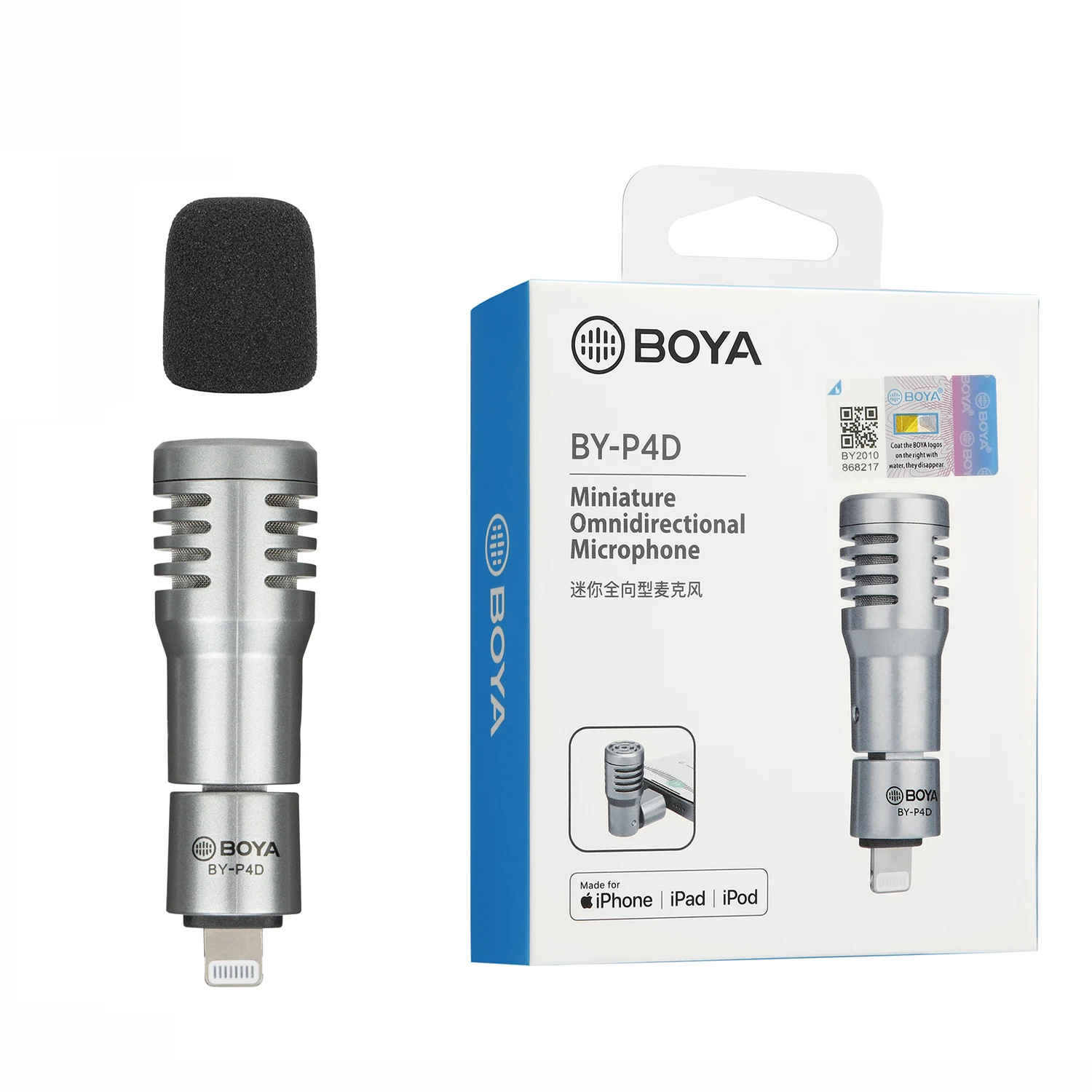 BOYA BY-P4 Smartphone Microphone Omnidirectional Condenser Portable Mini Mic Plug and Play for PC Camera Streaming Blogger Vlog