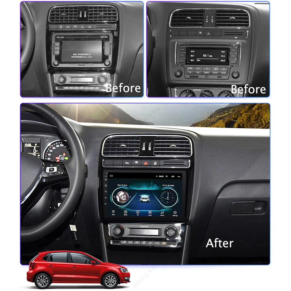 2 Din Автомобильный Радио GPS навигация мультимедийный плеер для Volkswagen POLO Sedan 2008 2018