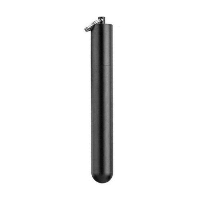 Черный Portable Stainless Steel Telescopic Drinking Straw Reusable Straw Brush Set Kit Folding Drinking Straws for Travel Outdoor - Цвет: Черный