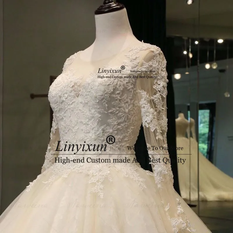 2018-newest-jewel-neck-a-line-wedding-dresses (2)_副本